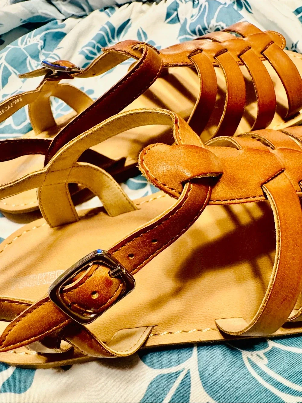 Tucker + Tate Lucy Cognac Leather Strappy Slingback Sandals  Size -2M
